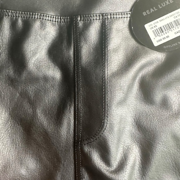 Aerie Offline Luxe Faux Leather Leggings Black NWT - Picture 3 of 6